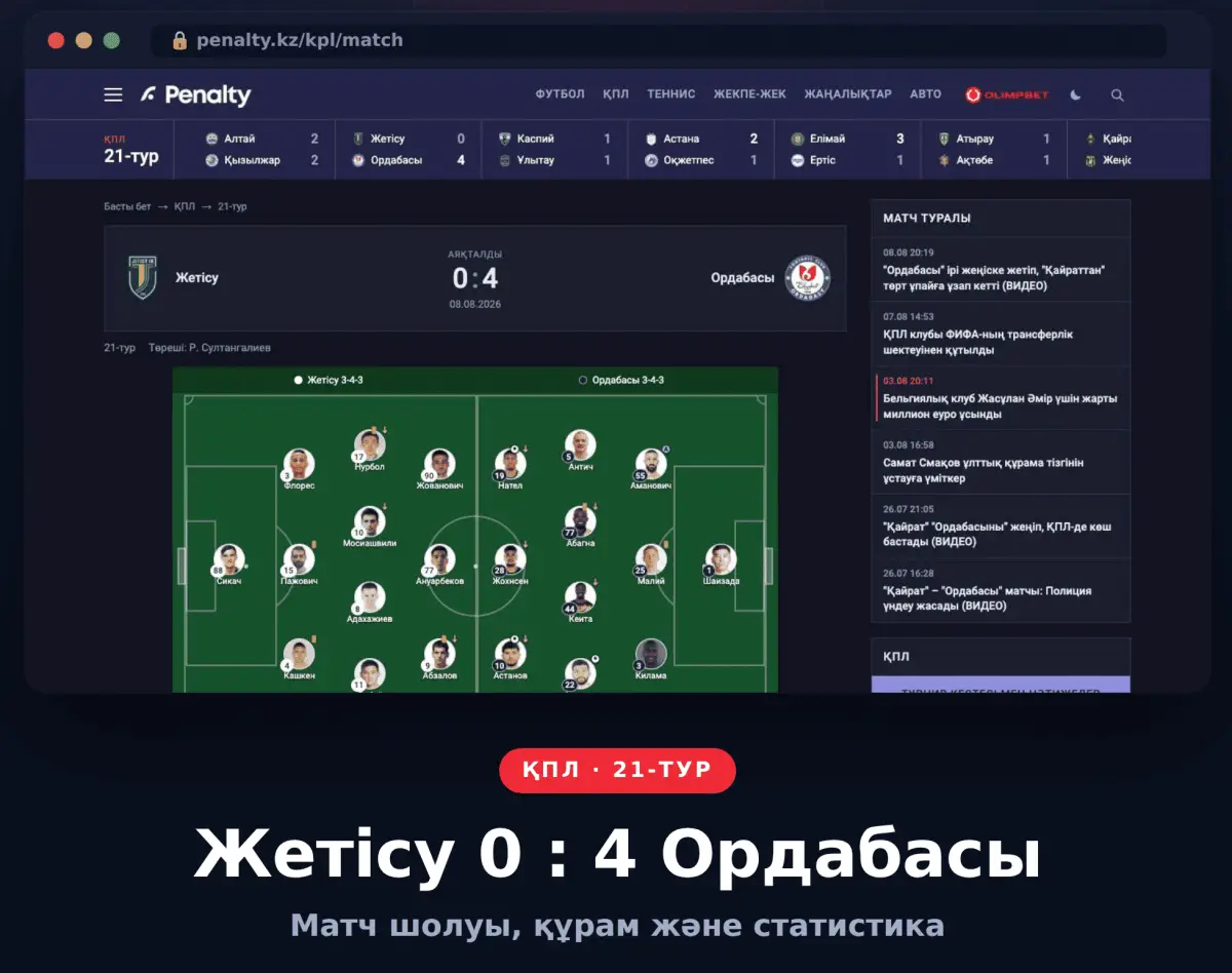 Penalty.kz жаңарды: Жанкүйерлер үшін жаңа мүмкіндіктер қосылды