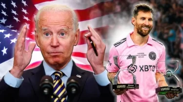 Джо Байден Лионель Мессиді марапаттайды