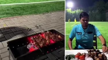 Алматылық футболшылар төрешілерге арнап алаңда кәуап пісірді (ВИДЕО)