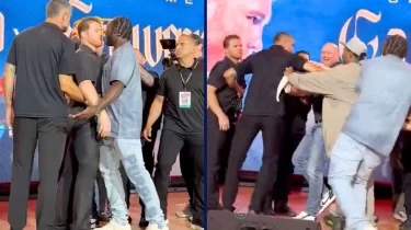 "Канело" мен Кроуфордтың көз түйістіруі төбелеске ұласты (ВИДЕО)