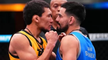 Қазақстандық нокаутер UFC турниріндегі тарихи айқас алдында америкалықпен көз арбасты (ВИДЕО)