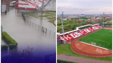 Қазақстанда миллиардқа қалпына келтірілген жаңа стадион су астында қалды