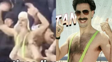 "Қайрат" – "Брюгге" матчында қонақ жанкүйерлер "Боратты" сомдады (Видео)